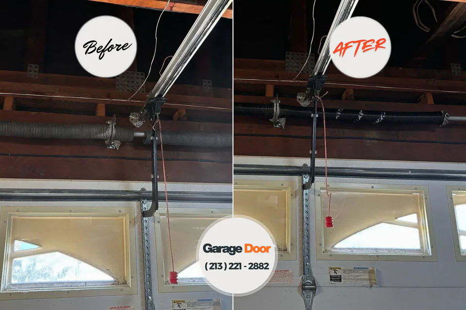 Before and after: garage door repair Oakwood, IL